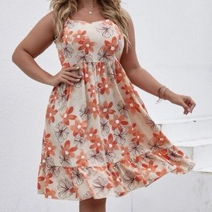 Floral Print Ruffle Hem Cami Dress